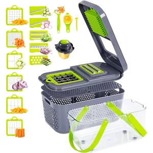 22-in-1 Kitchen Multifunctional Vegetable Cutter & Slicer Set | Chopper for Onion, Potato, Fruits & More