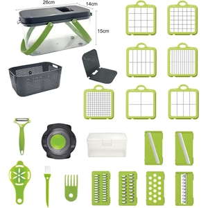 22-in-1 Kitchen Multifunctional Vegetable Cutter & Slicer Set | Chopper for Onion, Potato, Fruits & More